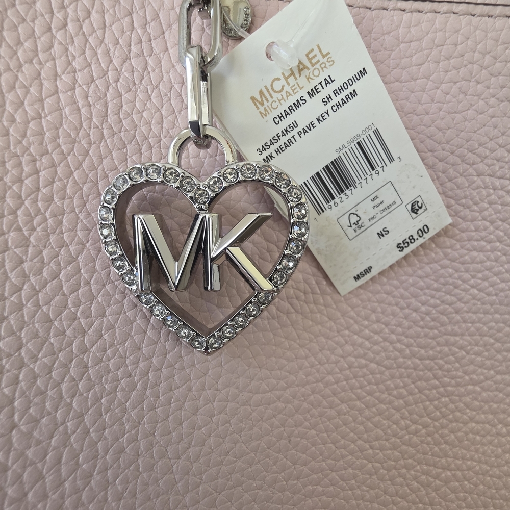 Michael Kors LG Commuter Tote/Laptop Bag Powder Blush Pink Leather+New MK Charm - Picture 3 of 16